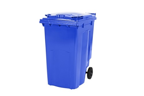 SARO 2 Rad Müllgroßbehälter 240 Liter -blau- Modell MGB240BL Made in Europe - Müllgroßbehälter mit scharnierendem Flachdeckel gemäß EN 840