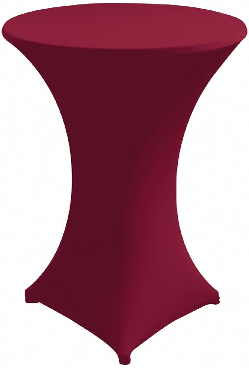 Stretch-Stehtischhusse MARS, Farbe: bordeaux, Durchmesser: 70-75 cm, incl. Topcover, 210 g/qm, Material: 10% Elastan, 90% Polyester