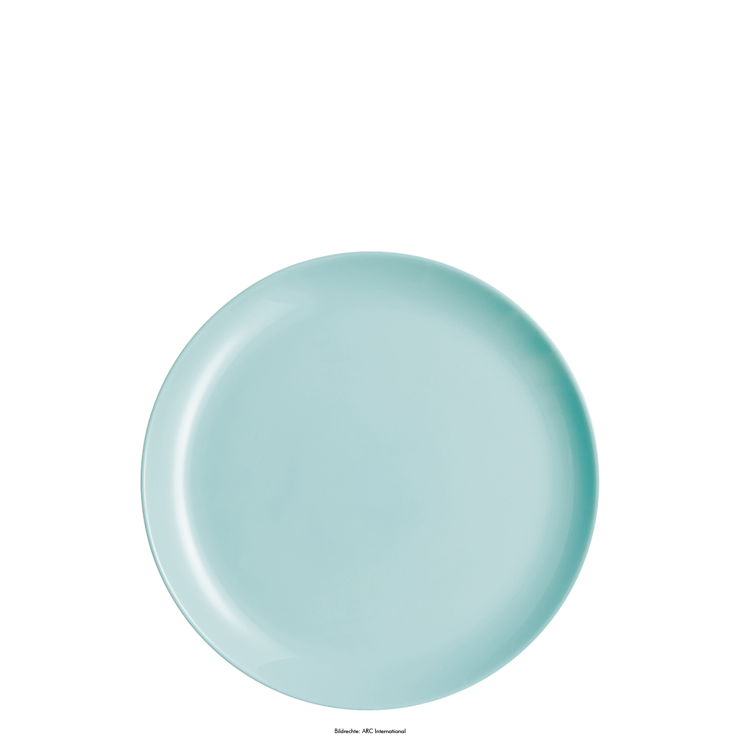 Speiseteller DIWALI, Durchm. 25 cm, Farbe: mint, Opalglas (gehärtet), in Coupteller-Form, ohne breite "Fahne"