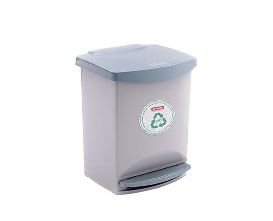Araven Mülleimer mit Fusstritt, Deckel in der Farbe Grau, 25L, Länge 310mm, Breite 335mm, Höhe 420mm