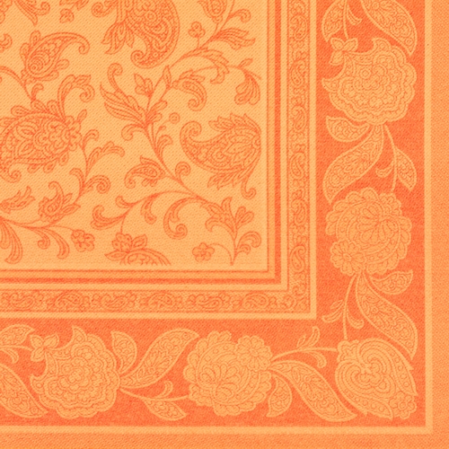 20 Servietten "ROYAL Collection" 1/4-Falz 40 cm x 40 cm orange "Ornaments" von PAPSTAR