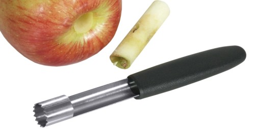 Apfelentkerner mit schwarzem, glasfaserverstärktem Polyamid-Griff, aus gehärtetem Edelstahl 18/0, mit gezahnter