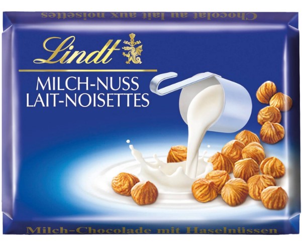 Lindt Naps Vollmilch-Nuss Mini, ca. 526 Scokoladentäfelchen einzeln verpackt. Inhalt 3 KG.