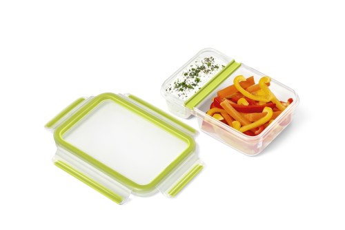 Emsa CLIP & GO Yoghurtbox 0,6 Liter mit Knick-Ecke To Go - 100 % dicht - Qualität made in Germany