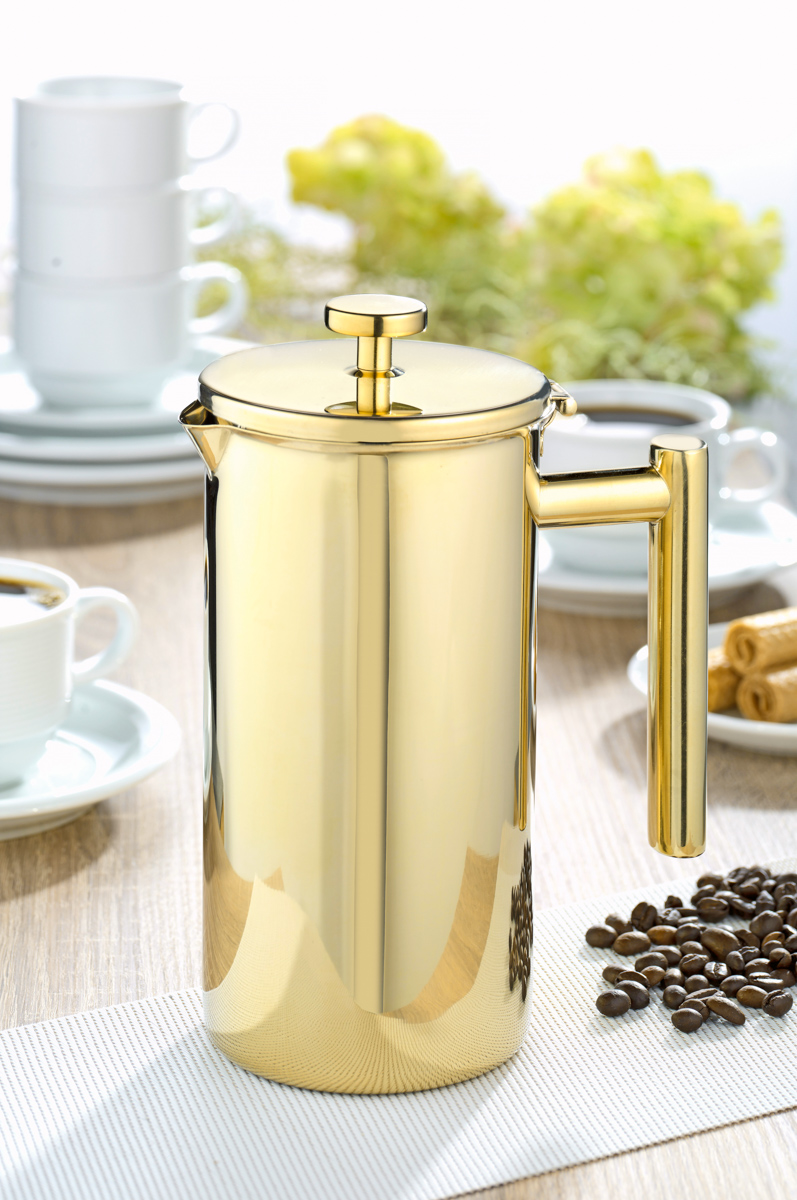 Kaffeekanne STRATFORD, Edelstahl, 1 Liter mit champagnerfarbener PVD-Beschichtung