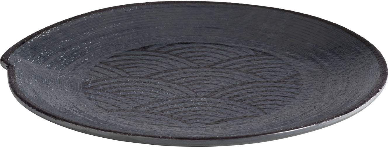 Teller -DARK WAVE- Ø 22 cm, H: 2 cm Melamin innen: Dekor außen: schwarz spülmaschinengeeignet stapelbar nicht