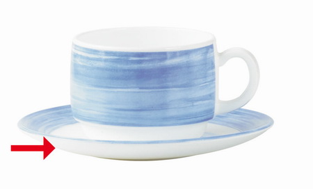 Kaffeeuntertasse 14 cm aus Opalglas Form Brush - Blue  / Blau von Arcoroc