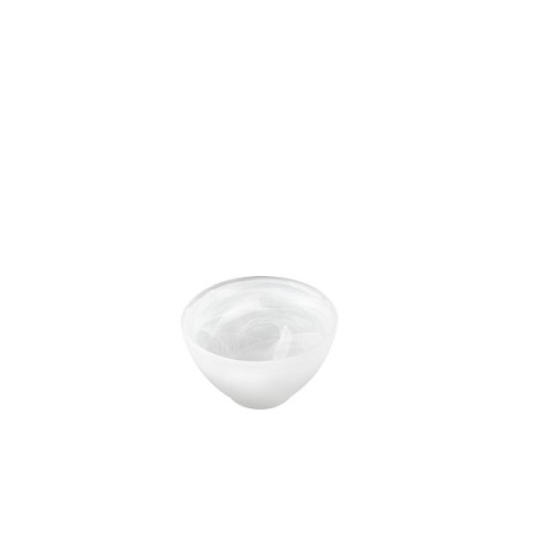 Zieher Schale UNIQUE - Glas, weiß marmoriert, Unterseite satiniert - D10cm H6cm 0,2L - 6er