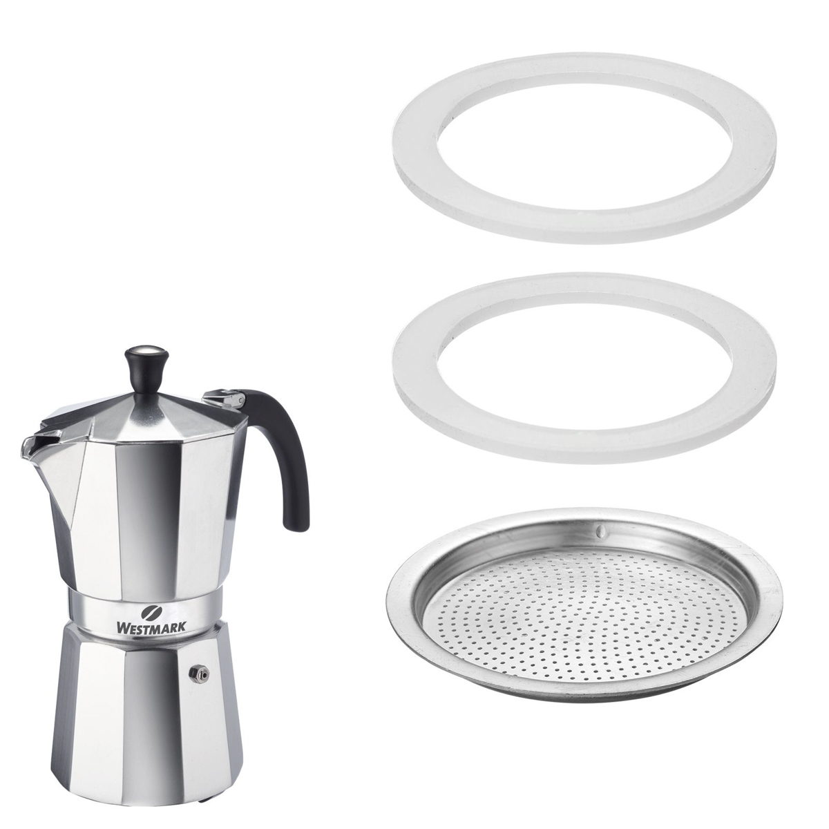 2 Silikondichtringe und 1 Filterplättchen für Espressokocher Art.-Nr. 24642260