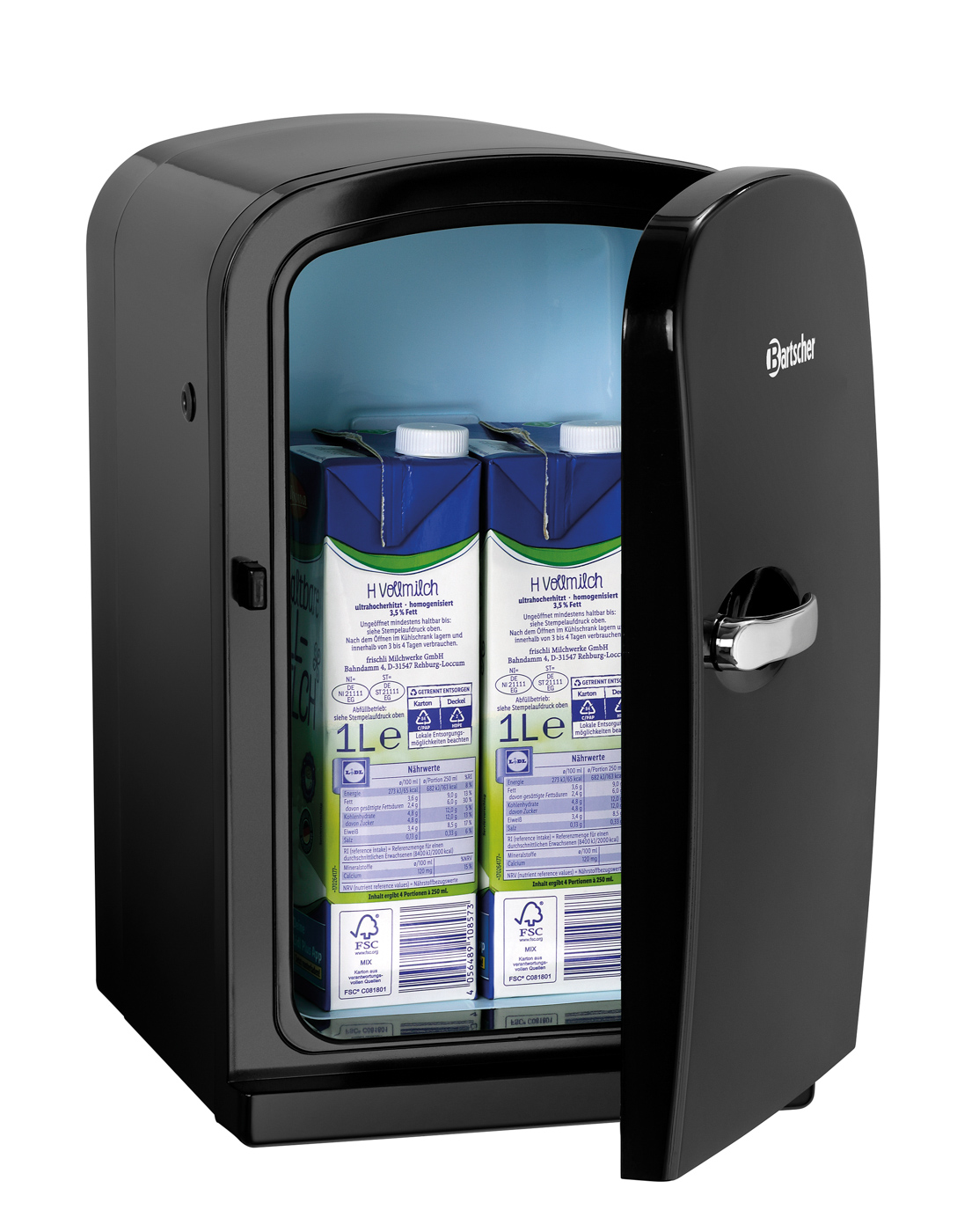 Bartscher Milchkühlschrank KV6LTE | Kühlleistung: 12 °C bis 15 °C unter Umgebungstemperatur | Maße: 22 x 27 x 350 cm. Gewicht: 3 kg