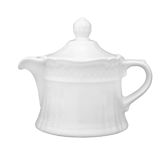 Teekanne - Inhalt 0,40 ltr -, Form LA REINE - uni weiß, Höhe 13,9 cm - Durchmesser 11,4 cm