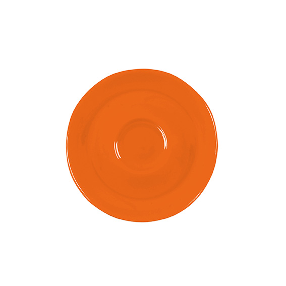 Untertasse 14,5 cm Spiegel mitte - Form: Baristar, - Dekor 79922 orange - aus Porzellan. Hersteller:, Eschenbach. "Made in Germany".