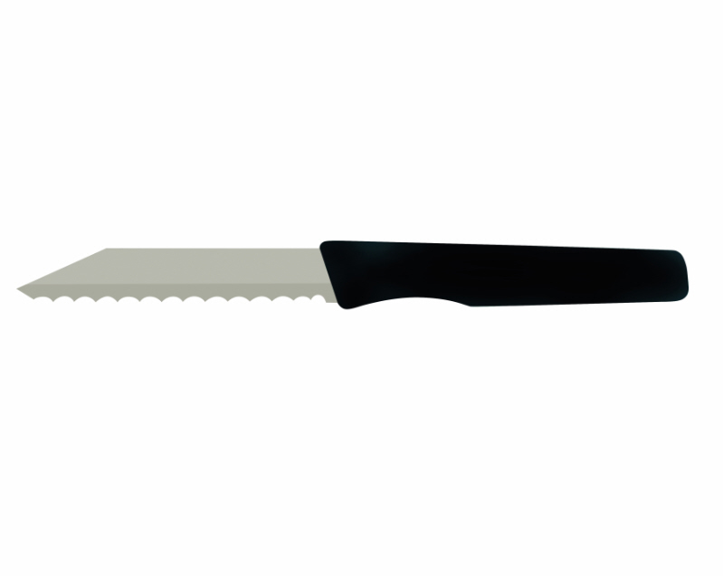 SCHNEIDER Brötchenmesser,Wellenschliff Griff schwarz 18 cm