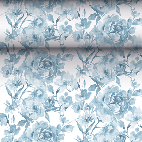 Tischläufer, stoffähnlich, PV-Tissue Mix "ROYAL Collection" 24 m x 40 cm blau "Rose" von PAPSTAR