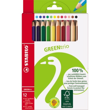STABILO® Farbstift GREENtrio farbig sortiert 12 St./Pack.