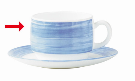 Kaffeeobertasse 0,19 l aus Opalglas Form Brush - Blue  / Blau von Arcoroc
