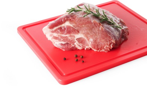 HENDI Schneidbrett HACCP 600x400 - für Fleisch - Farbe: rot 600x400x(H)18 mm