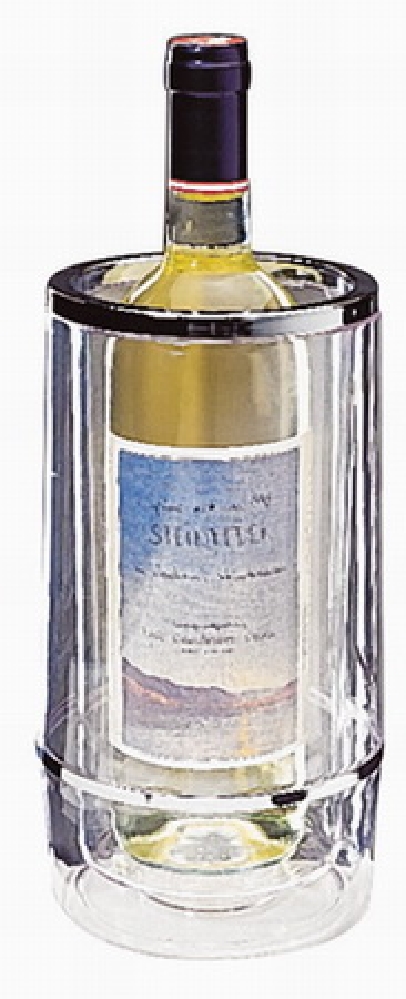 Flaschenkühler BLANCO, aus Acryl mit verchromten Rand, Durchmesser: 11,5 cm Höhe: 22,5 cm (aussen)