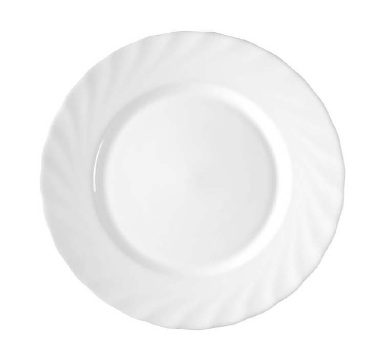 Dessertteller Ø: 19,5 cm aus Hartglas - Form Trianon uni weiß - ARCOPAL