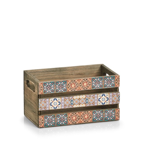 Deko-Kiste "Mosaik", Holz. Länge: 240 mm. Breite: 155 mm. Höhe: 135 mm