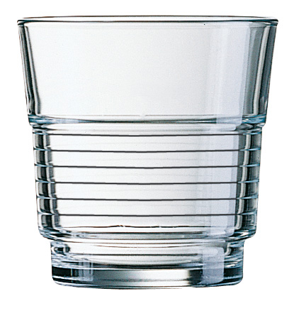Becherglas SPIRALE, Inhalt: 0,25 Liter, Höhe: 84 mm, Durchmesser: 82 mm, stapelbar, Arcoroc.