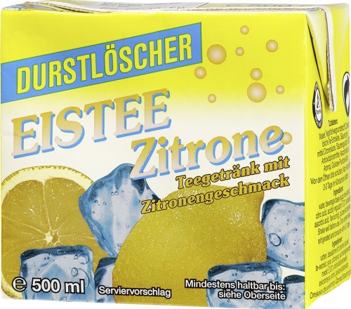 Durstlöscher Erfrischungsgetränk Eistee Zitrone 0,5L Tetrapack