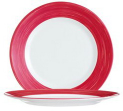 Dessertteller 19,5 cm aus Opalglas Form Brush - Red / Rot Arcoroc