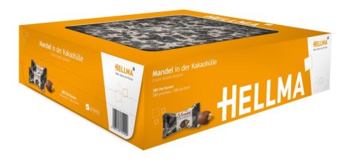 Hellma MANDEL IN KAKAOHÜLLE, Inhalt: 380 Stück à 2,13 g je Karton.