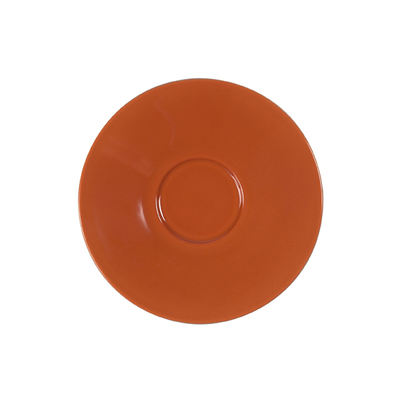 Untertasse 18 cm - Form: Table Selection - Dekor, 66276 orange-braun - aus Porzellan. Hersteller:, Eschenbach. "Made in Germany".