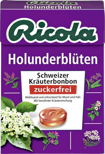 Ricola Böxli Holunderblüten ohne Zucker 50G