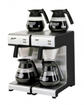 MONDO TWIN Kaffeemaschine von Bonamat, 2 Brühsysteme und 4 Warmhalteplatten, mit 4 Glaskannen