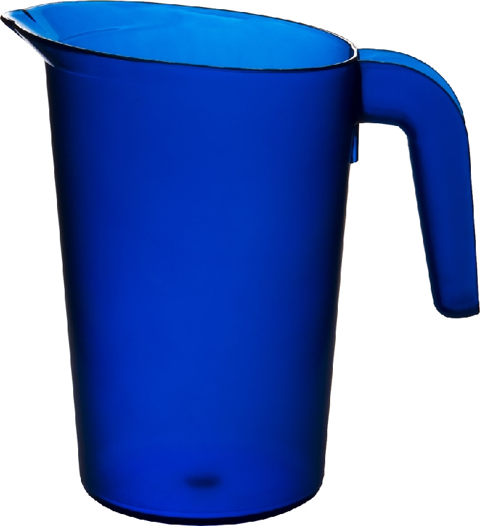 Roltex Saftkanne LUCY aus Polycarbonat in blau, Kapazität: 1 l, Höhe: 17 cm.
