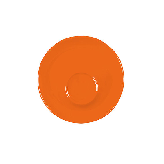Untertasse 11 cm Spiegel außerzentrisch - Form:, Baristar - Dekor 79922 orange - aus Porzellan., Hersteller: Eschenbach. "Made in Germany".