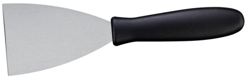 Spachtel mit schwarzem glasfaserverstärktem Polyamid-Griff, mit starrem Blatt aus gehärtetem Edelstahl 18/0 vielseitiges