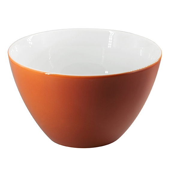 Schüssel 21 cm - Form: Table Selection - Dekor, 66276 orange-braun - aus Porzellan. Hersteller:, Eschenbach. "Made in Germany".