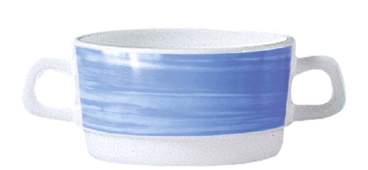Suppenobertasse 32 cl stapelbar aus Opalglas Form Brush - Blue  / Blau von Arcoroc Arcoroc