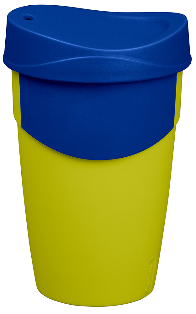Helios Waycup Mehrwegkaffeebecher Tropic Gelb, Spülmaschinenfest, aus super-strapazierfähigem PP, Natürlich BPA-Frei, im Einzelkarton