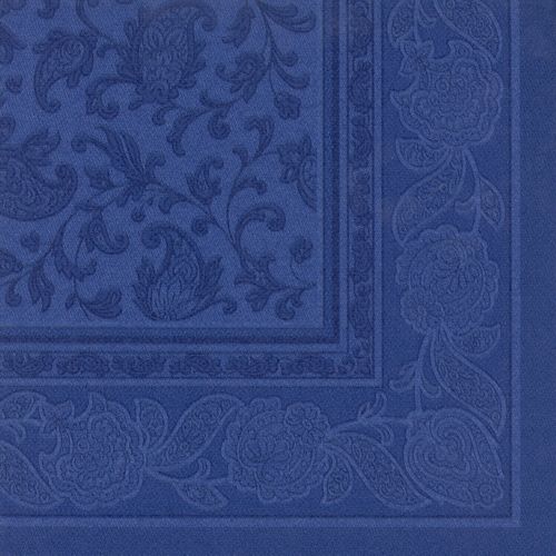 20 Servietten "ROYAL Collection" 1/4-Falz 40 cm x 40 cm dunkelblau "Ornaments" von PAPSTAR
