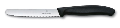Brötchenmesser Victorinox SWISS CLASSIC, mit Wellenschliff, Klingelänge: 11, Farbe: schwarz