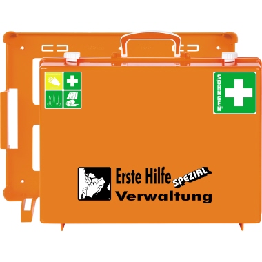 SÖHNGEN® Erste Hilfe Koffer SPEZIAL MT-CD 40 x 30 x 15 cm (B x H x T) DIN 13157 inkl. Wandhalterung mit 90-Stopp-Arretierung orange