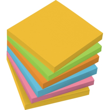 Sigel Haftnotiz 75 x 75 mm (B x H) gelb, grün, orange, pink 100 Bl./Block 6 Block/Pack.