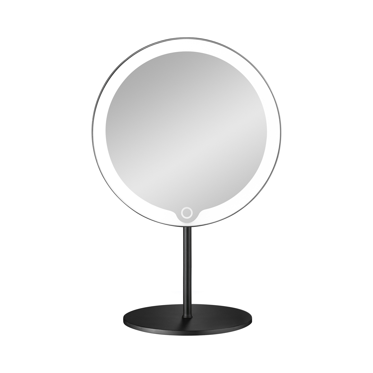 LED Kosmetikspiegel -MODO- Black. Material: Edelstahl Titanbeschichtet, Kunststoff. Von Blomus.