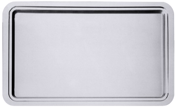 GN Buffet-Tablett aus Edelstahl 18/10, seidenmatt poliert mit hochglänzendem offenem Rand, extra schwere Qualität