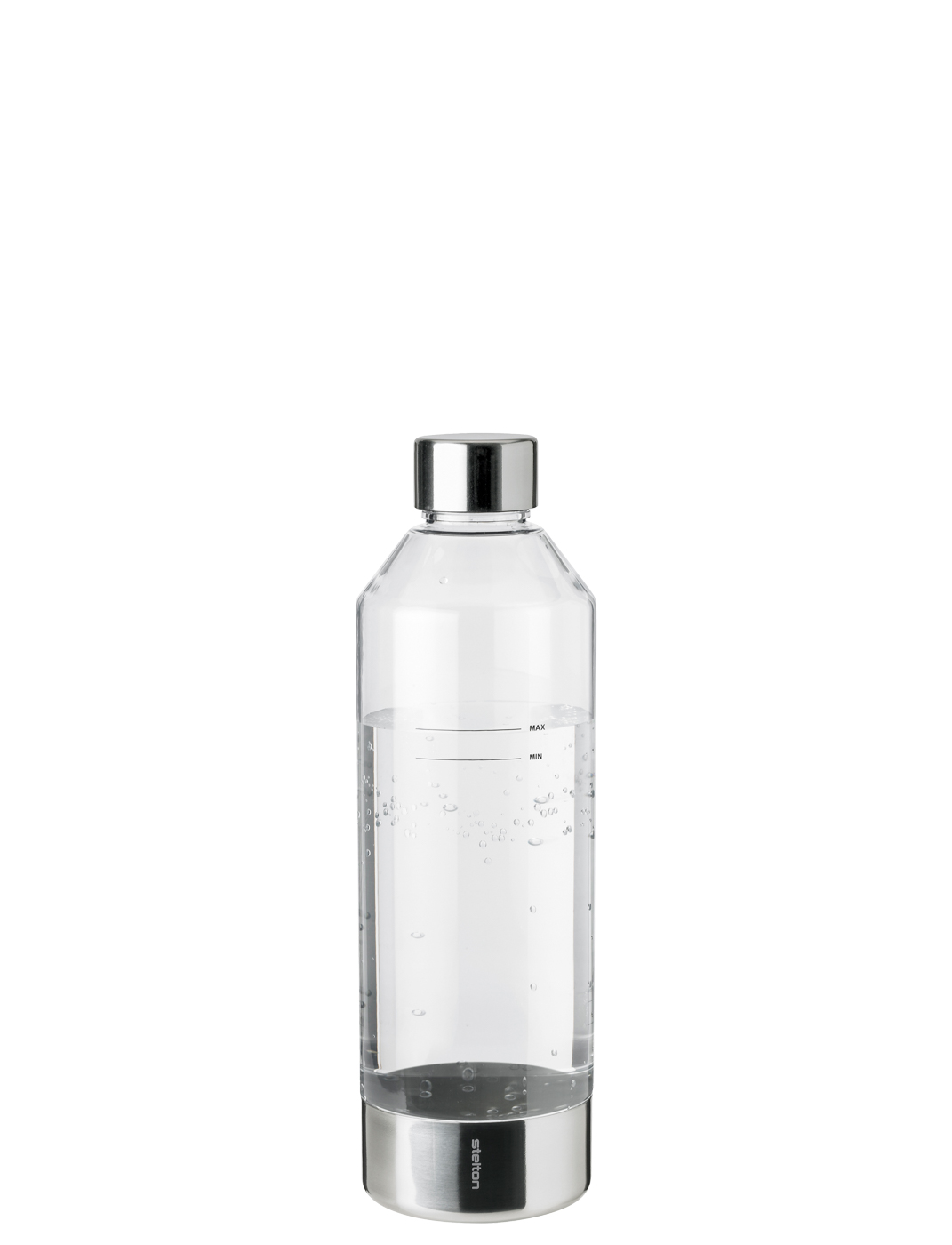Brus Wassersprudler Flasche steel - Maße: 8,5 x 8,5 x 27 cm - von Stelton