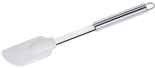 Teigspatel Serie POLARIS, mit Griff aus Edelstahl 18/10, mit weichem Silikon-Spatel Spatelmaß: 9 cm x 5 cm, Gesamtlänge: 29 cm