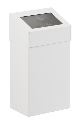 Abfallbehälter mit Pushdeckel 18 Liter - Sanitärabfallsammler aus hochwertigem Edelstahl oder pulverbeschichtetem Aluminium. Ausgestattet