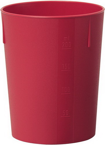 WACA Trinkbecher FUN aus Polypropylen, in rot. Kapazität: 0,25 l. Durchmesser: 7,4 cm.