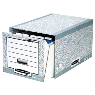 Bankers Box® Aufbewahrungsbox System 35 x 29 x 54,5 cm (B x H x T) Karton, 100  recycelt grau/weiß