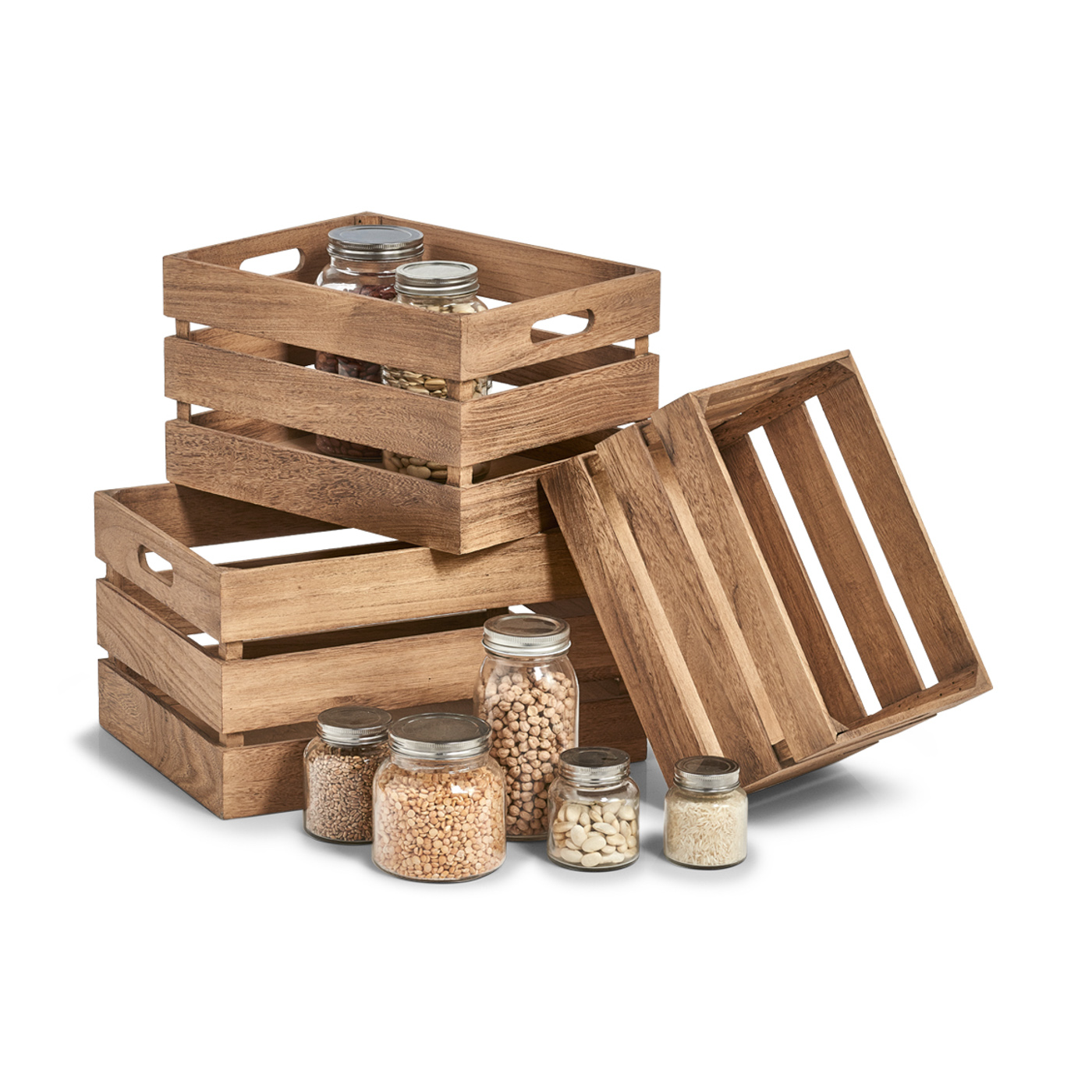 Aufbewahrungs-Kiste, Holz lackiert, 31x21x19 cm. Farbe: natur. Diese praktische Aufbewahrungskiste wurde aus hochwertigem Holz gefertigt und