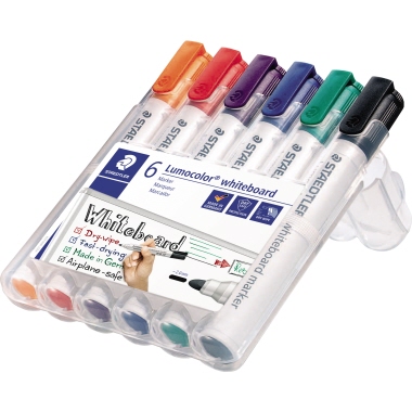 STAEDTLER® Whiteboardmarker Lumocolor® 351 B 2-5mm rot, blau, grün, schwarz, orange, violett 6 St./Pack.